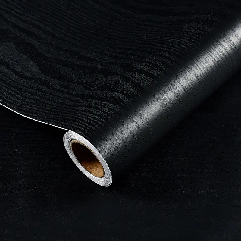 ไม้สีทึบการตกแต่งบ้านภาพยนตร์ไวนิลสติกเกอร์กันน้ำ Self-Adhesive ประตูตู้โมเดิร์นเฟอร์นิเจอร์ตกแต่งผนัง