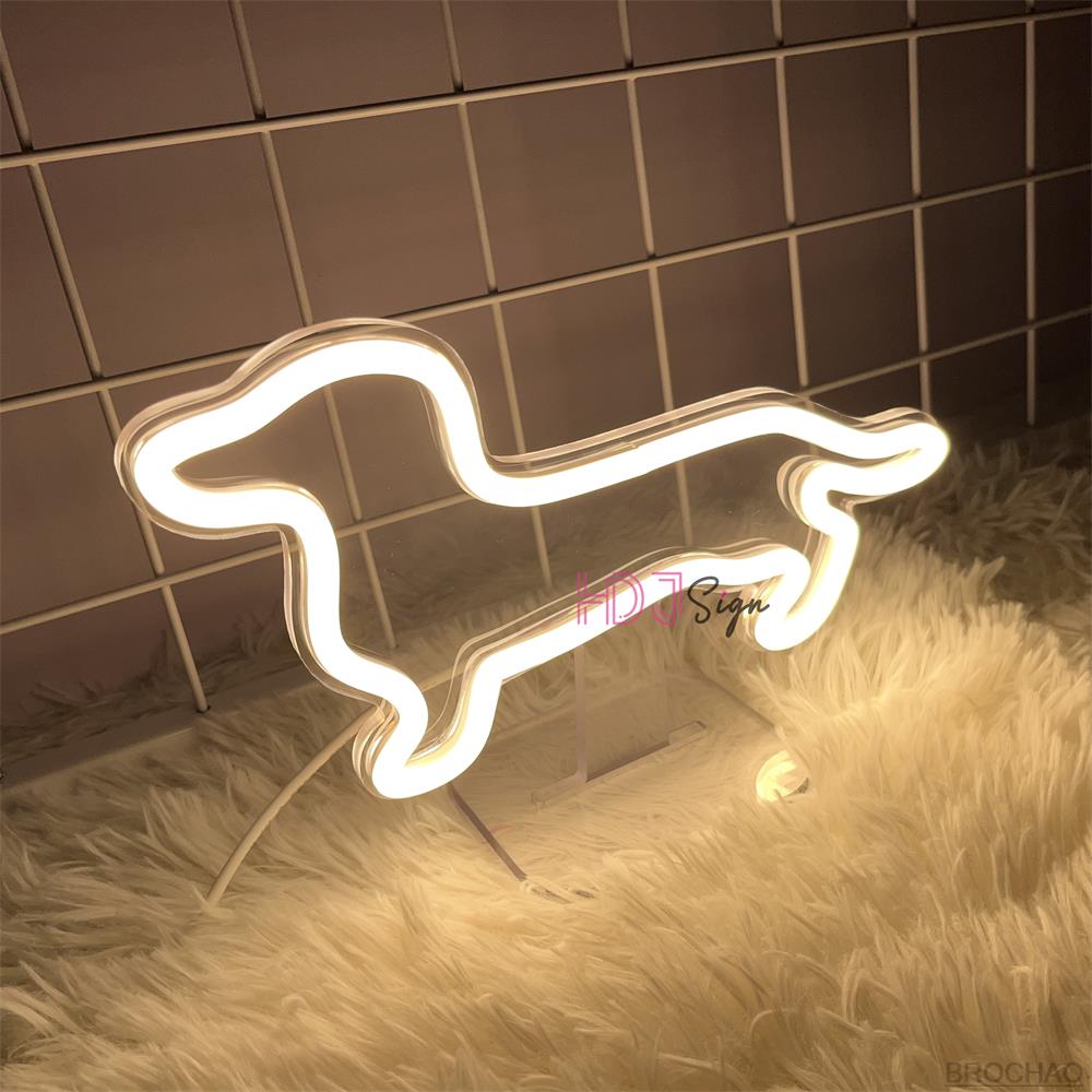 Custom Neon Sign USB Dog LED Neon Light Night Sign Children's Bedroom Decoration Desk Table Light Lamps Creative Birthday Gift