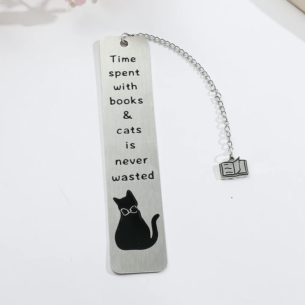1 ชิ้นแมวน่ารักบุ๊คมาร์คโลหะบุ๊คมาร์คแฟนหนังสือคอลเลกชันโรงเรียนของขวัญสําหรับเพื่อนและครูอ่านเครื่องหมาย