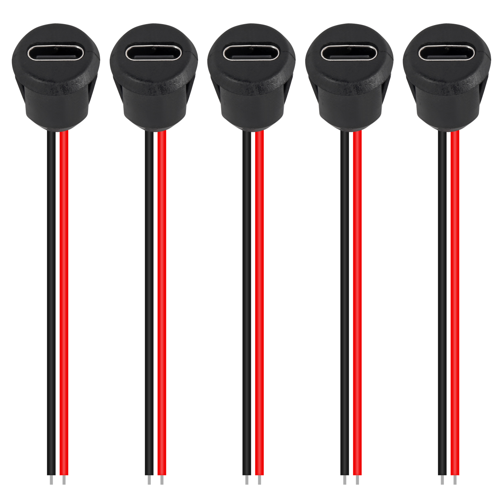 5 pçs 2pin conector usb tipo-c à prova dwaterproof água com tomada fêmea de carregamento rápido jack porta de carregamento USB-C carregador tomada