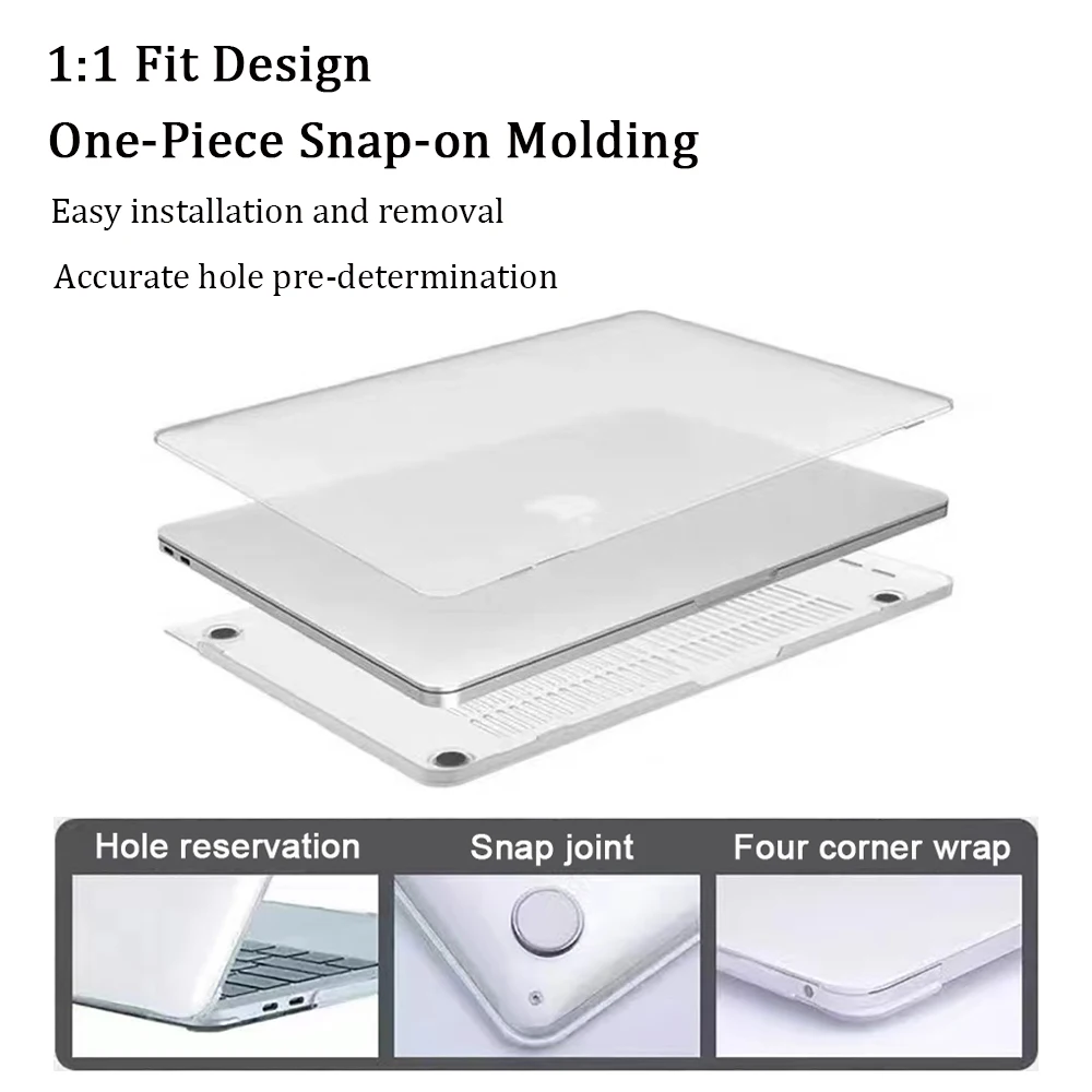 Laptop Cases for Macbook Pro 14 M5 Chip 2025 Case ,For Macbook Air 13 M4 M3 M2 2025-2022 Cover,Crystal Clear