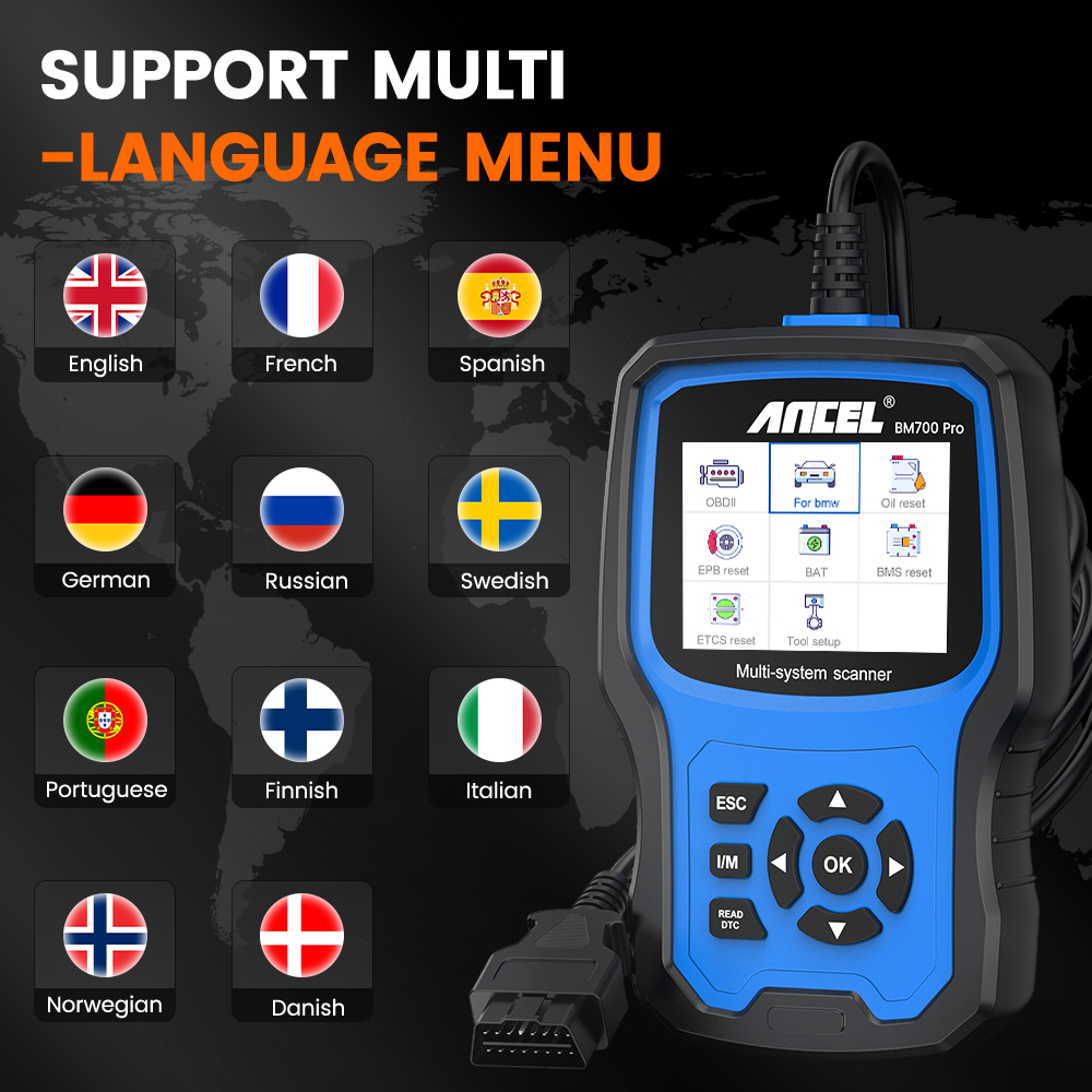 ANCEL BM700 Pro Alle System OBD2 Scanner Fit Für BMW EPB SAS Airbag ABS Öl CAS Reset Code Reader Auto Vin OBD 2 diagnose Zu