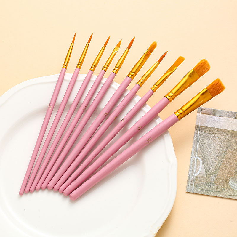 Кисти для рисования акварелью и акрилом, 10 шт.