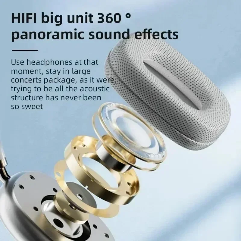 P9 Pro Max/P9 Wireless Bluetooth 5.1 Cuffie da gioco Cuffie con microfono Auricolare audio HiFi per Android iOS Cuffie da gioco sportive