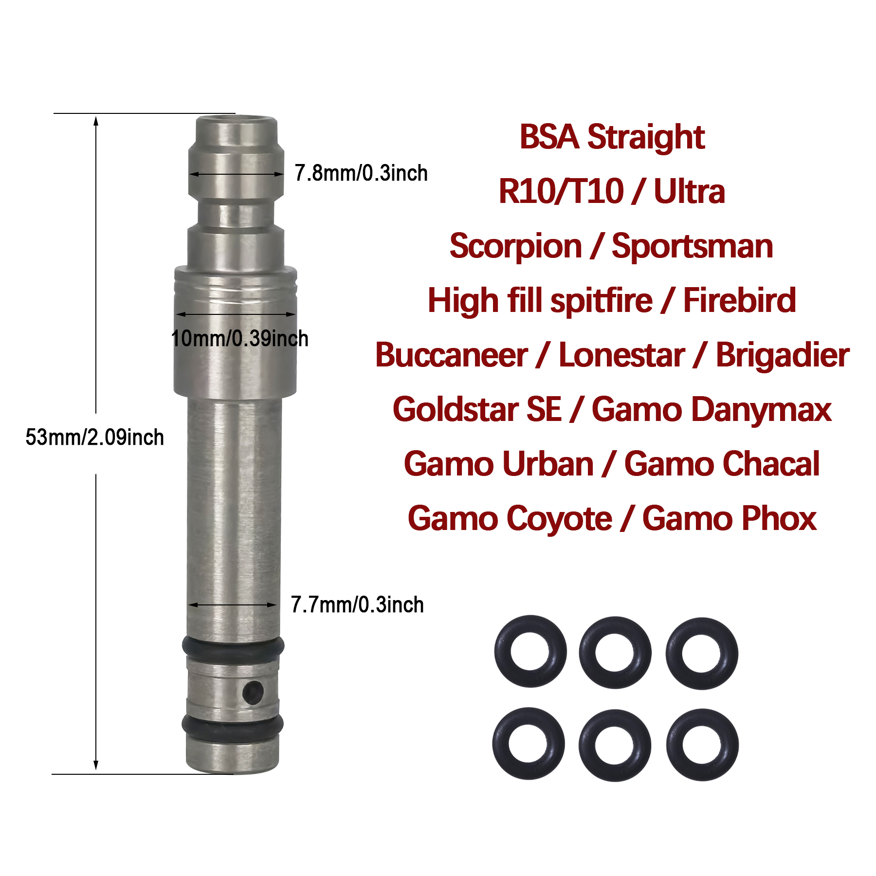 Sonda di ricarica per riempimento aria per Cricket Ataman, WEIHRAUCH, BSA, Walther Rotex, BROCOCK, Artemis Snowpeak, SMK, Hatsan