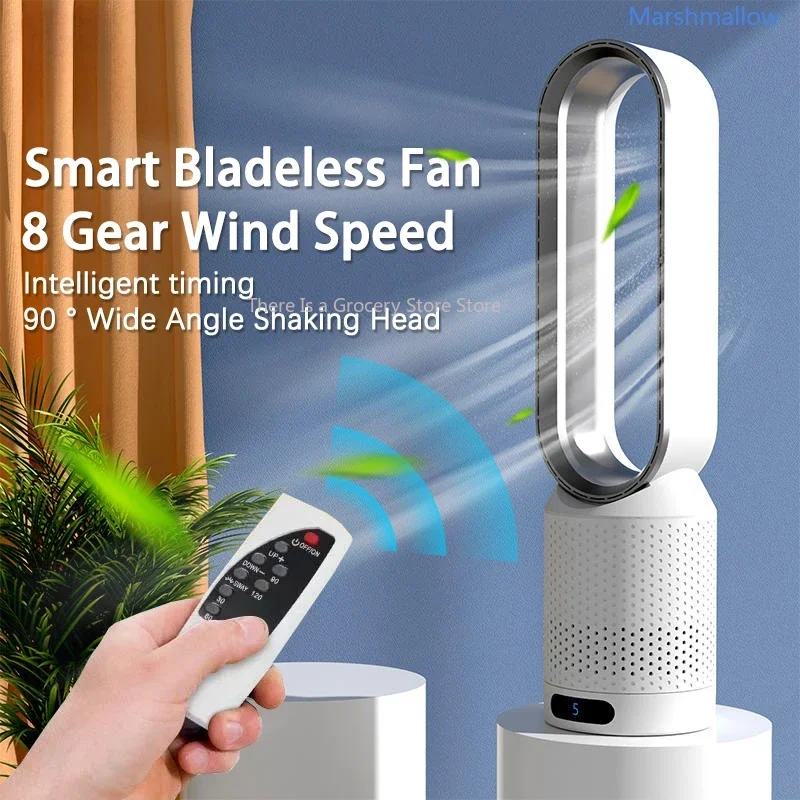 Ventilateur électrique sans lame, tour d'air de refroidissement, avec télécommande, Intelligent, faible bruit, support de sol de 16 pouces, livraison directe