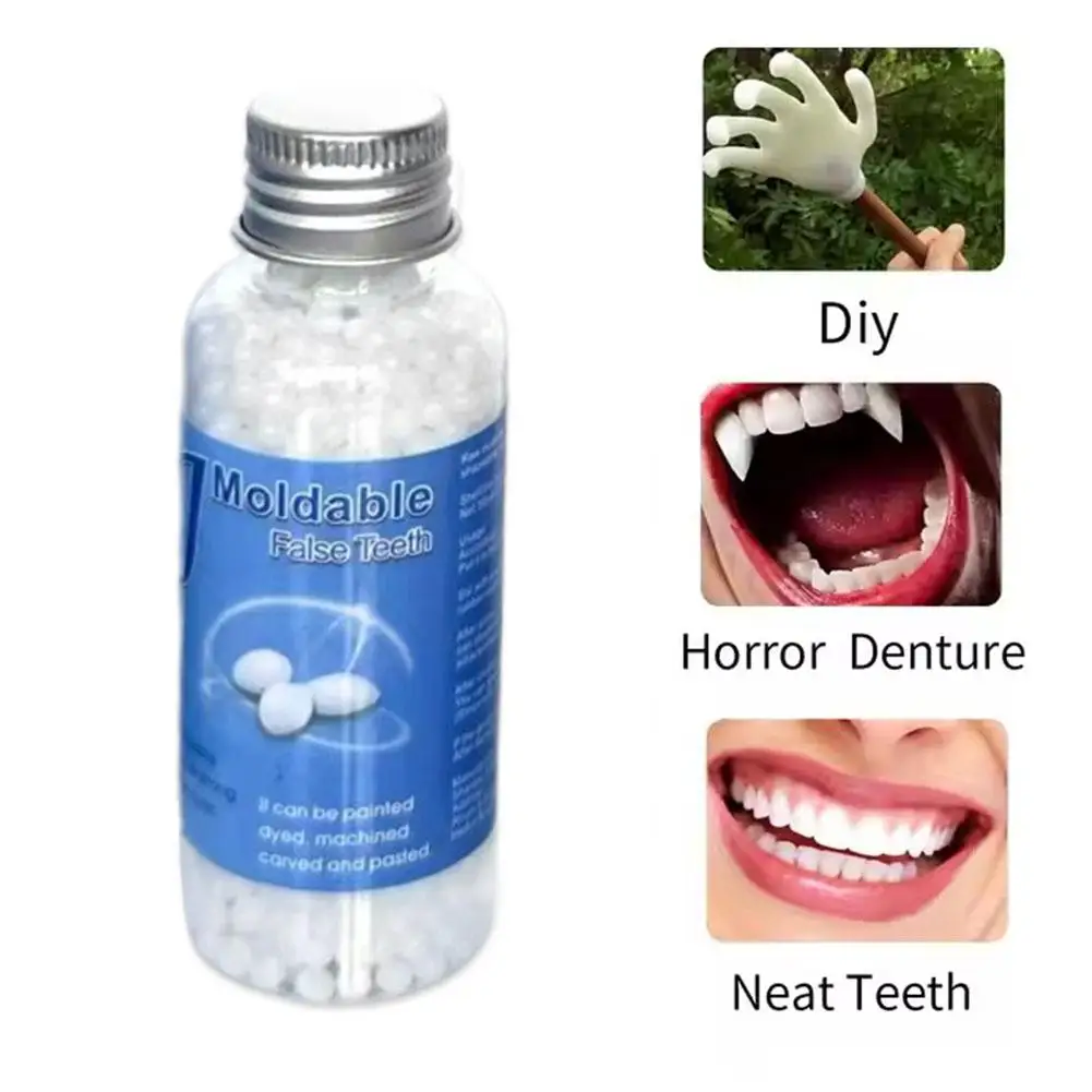 1~8PCS 30ml Resin Temporary Tooth Repair Granules Teeth Filling Tooth Glue Moldable False Gaps Teeth Broken Solid Missing V9C2