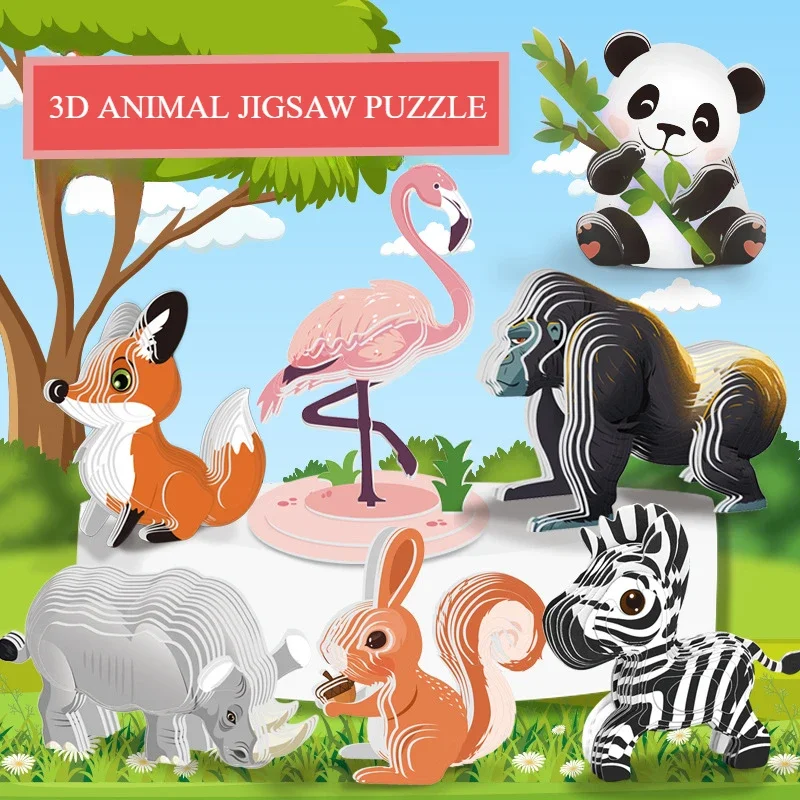 Kinder Cartoon Dinosaurier 3D Dreidimensionale Puzzle Spielzeug DIY Puzzle Kreative Papier Tier Modell Montage baby spielzeug