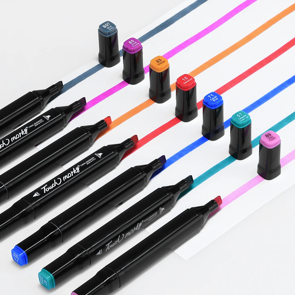 30/40/60/80 สีแอลกอฮอล์ Felt Markers ปากกา Dual Tip ถาวรศิลปิน Art โรงเรียน Manga Sketching Markers นักเรียนของขวัญ