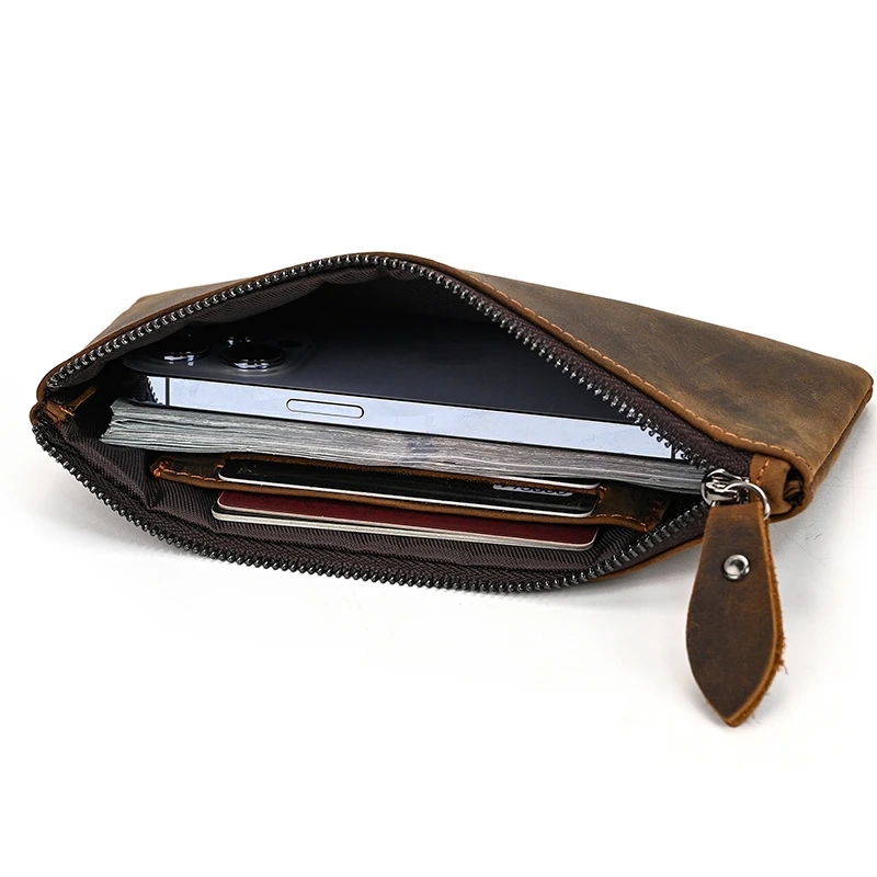 Luufan Leder Männer Kupplung Brieftasche Aus Echtem Leder Zipper Business Männer Tag Tasche Große Kapazität Karte Halter Geldbörse Mann Telefon Pouth