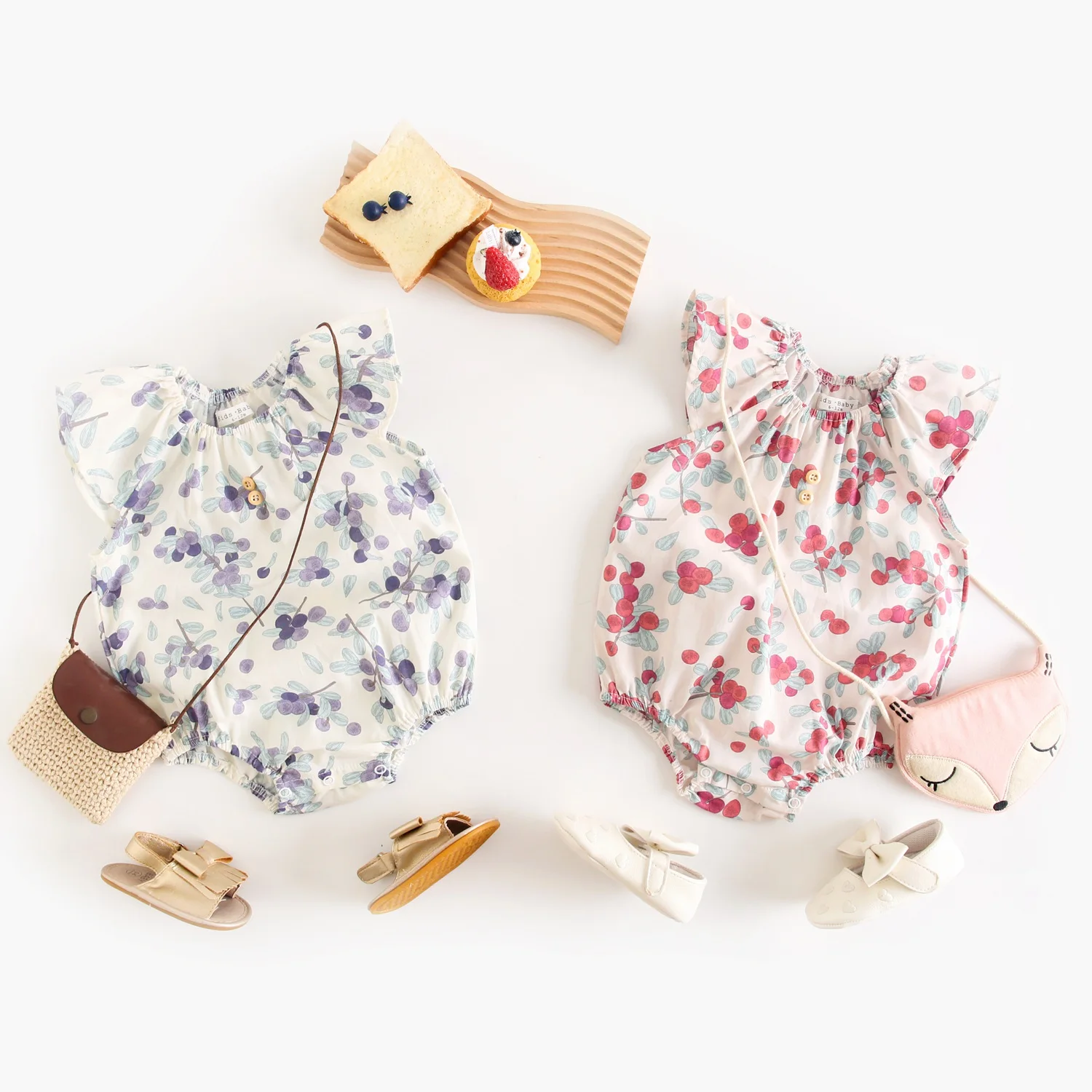 Sanlutoz Algodón Lindo Verano Bebé Niñas Body Ropa Floral Bebés Onesies