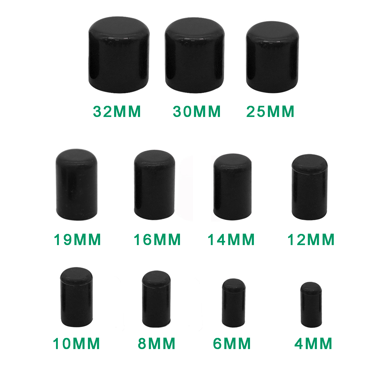 シリコーンチューブエンドキャップ吸気真空クランプ ID 4-32 ミリメートル黒ユニバーサル車の冷却液マニホールドホースシリコーンパイプカバー