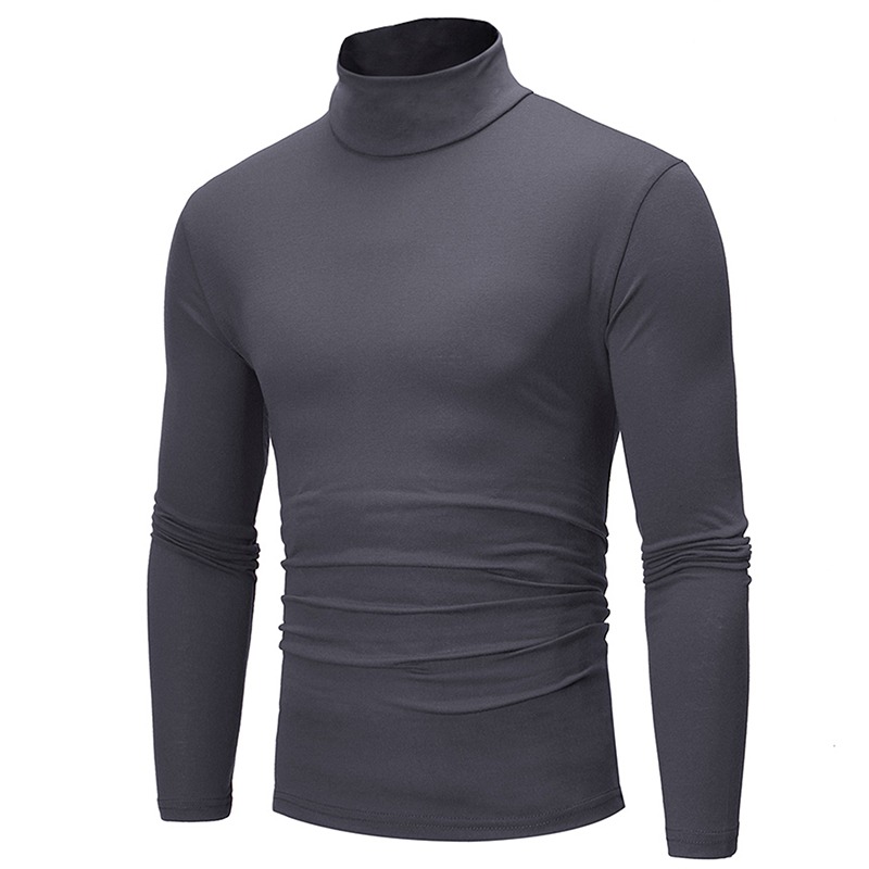 Ropa interior térmica para hombre, Tops, ropa de primavera, camisa térmica, medias de otoño e invierno, camiseta de manga larga ajustada con cuello alto
