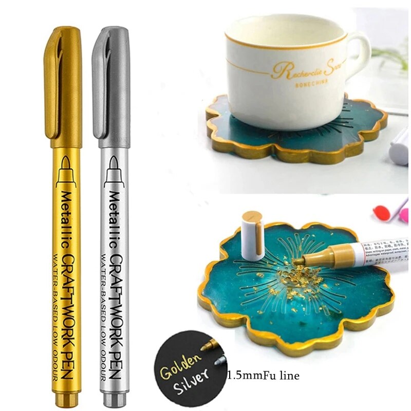 1Set DIY Metall Wasserdicht Permanent Farbe Marker Pensb Kunsthandwerk Harz Form Stift Kunst Malerei Liefert Für Ostern Dekoration