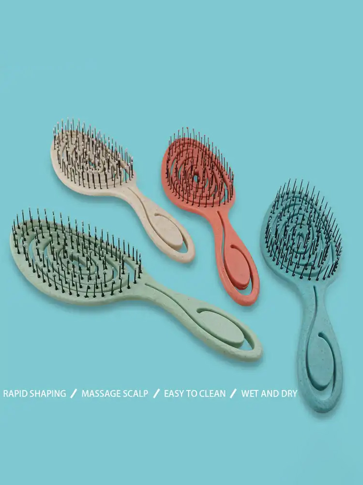 Pente de massagem de cabelo com cerdas de nylon escova de cabelo encaracolada desembaraçadora para salão de cabeleireiro ferramentas