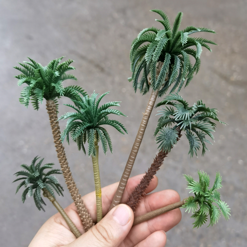 5-20 stücke 4-17cm Modell Palme gemischt Kokosnuss baum Modell Strand Meer Landschaft Layout Zug Eisenbahn Landschaft DIY Mini Diorama