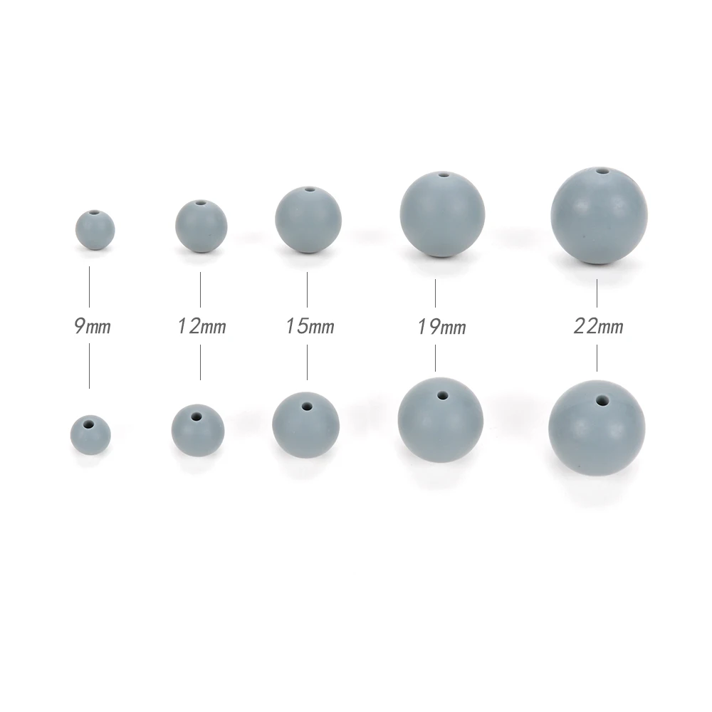 Loca 9mm 100 pçs silicone dentição contas mordedor bebê enfermagem colar chupeta clipe cuidados orais bpa livre grau alimentício colorido