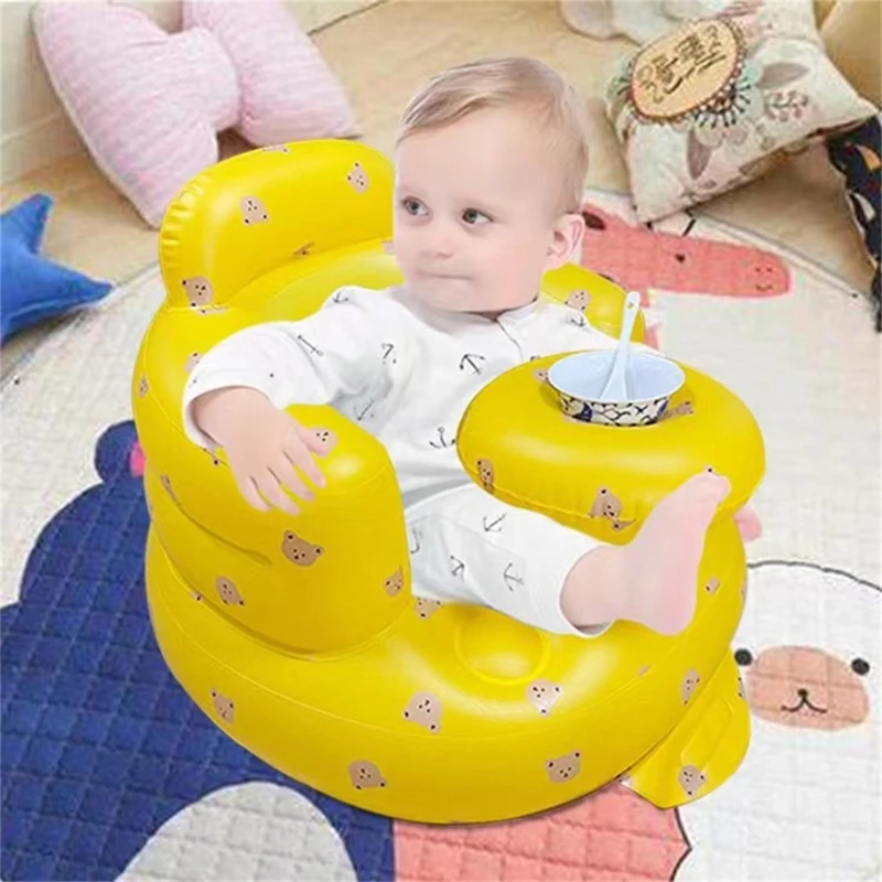 Tragbares aufblasbares Säuglingsstützsofa, Baby-Rückenstütze, Sofa, Rückenlehne, Stuhl, Bärenthema, Babystuhl für das Babylernen