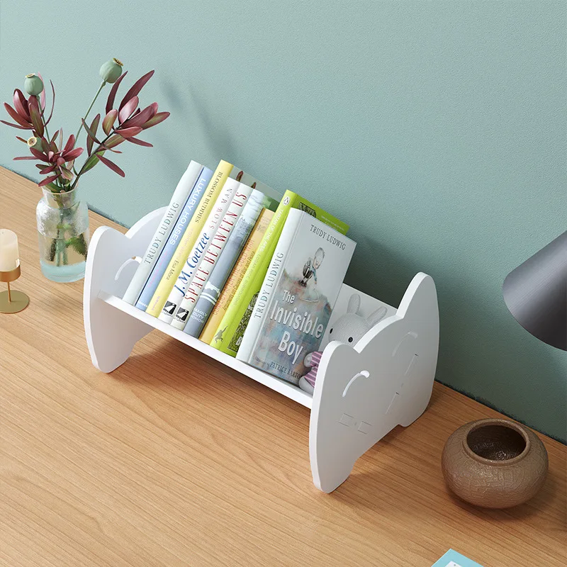 Multifunctional Children's Book Storage Rack Home Finishing Reading Textbooks Movable Bookshelf Desktop Shelf
