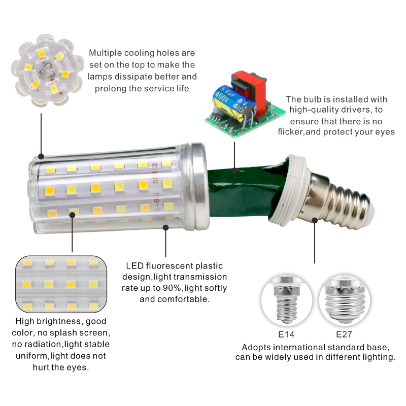 Real Power LED Maisbirne 5W 7W E27 E14 Glühbirne 60/80LEDs SMD2835 220V-240V LED Lampe Home Dekoration Kronleuchter Kerzenlicht