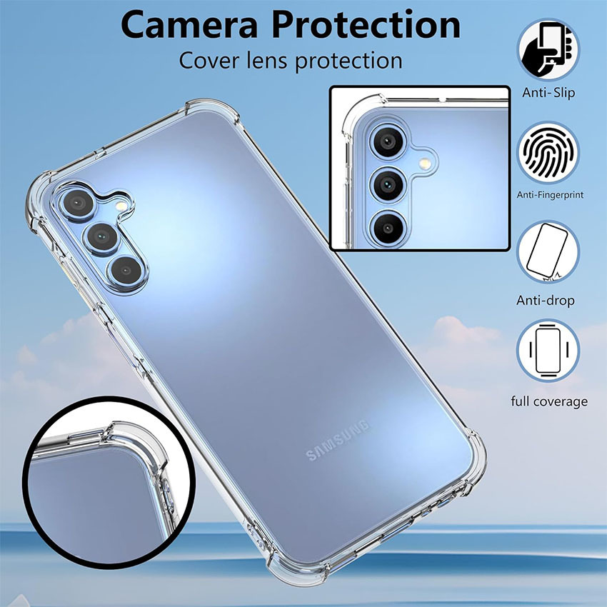 A05 A05S A35 A04 A14 A24 A35 Shockproof Clear Silicone Soft Case For Samsung Galaxy A55 A54 A53 A52 A52S A51 A50 5G Phone Covers
