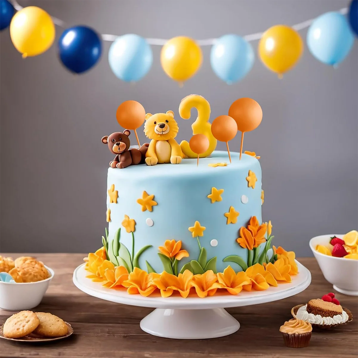 20 Pcs 볼 케이크 토퍼 장식 미니 풍선 케이크 토퍼 스틱 오렌지 공 결혼식 생일 기념일 케이크 장식