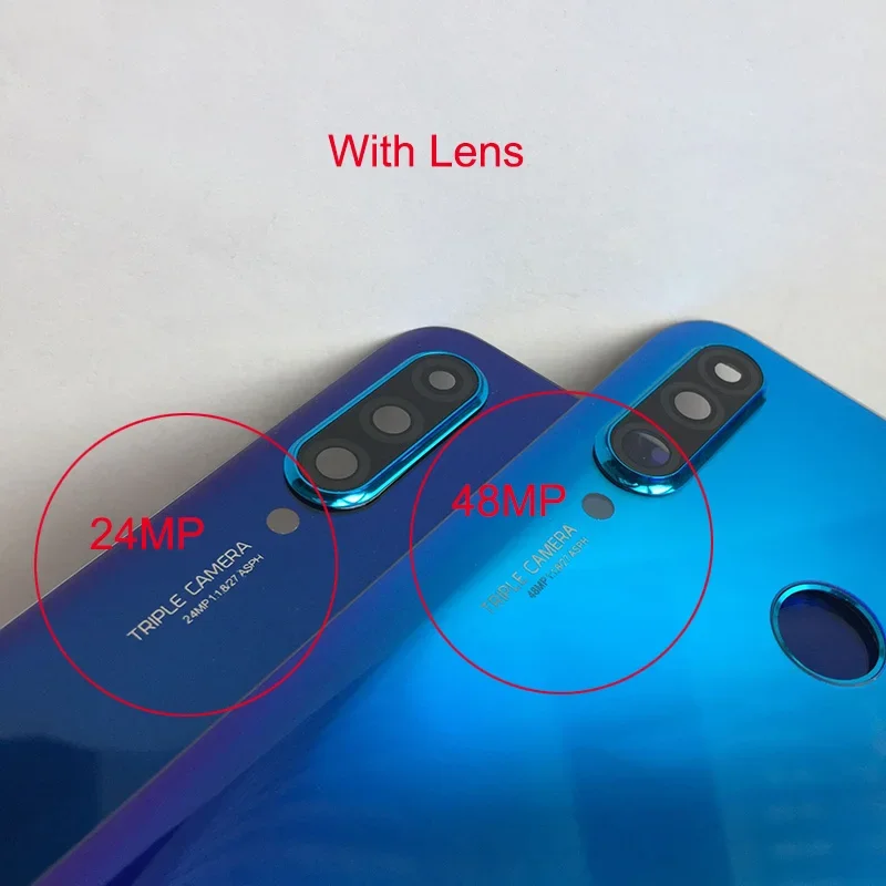 Para Huawei P30 Lite cubierta trasera de batería carcasa de puerta trasera piezas de repuesto de Panel de vidrio para Huawei Nova 4e cubierta de batería
