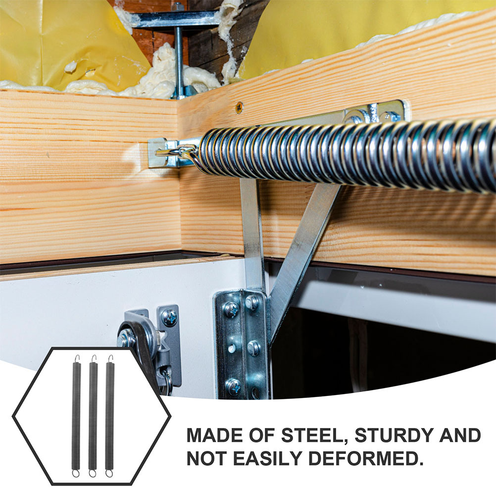 3pcs Attic Ladder Spring Replacement Steel Spring Heavy Duty For Pull Down Stairs Metal Springs Multi-Use Ladder Accessories