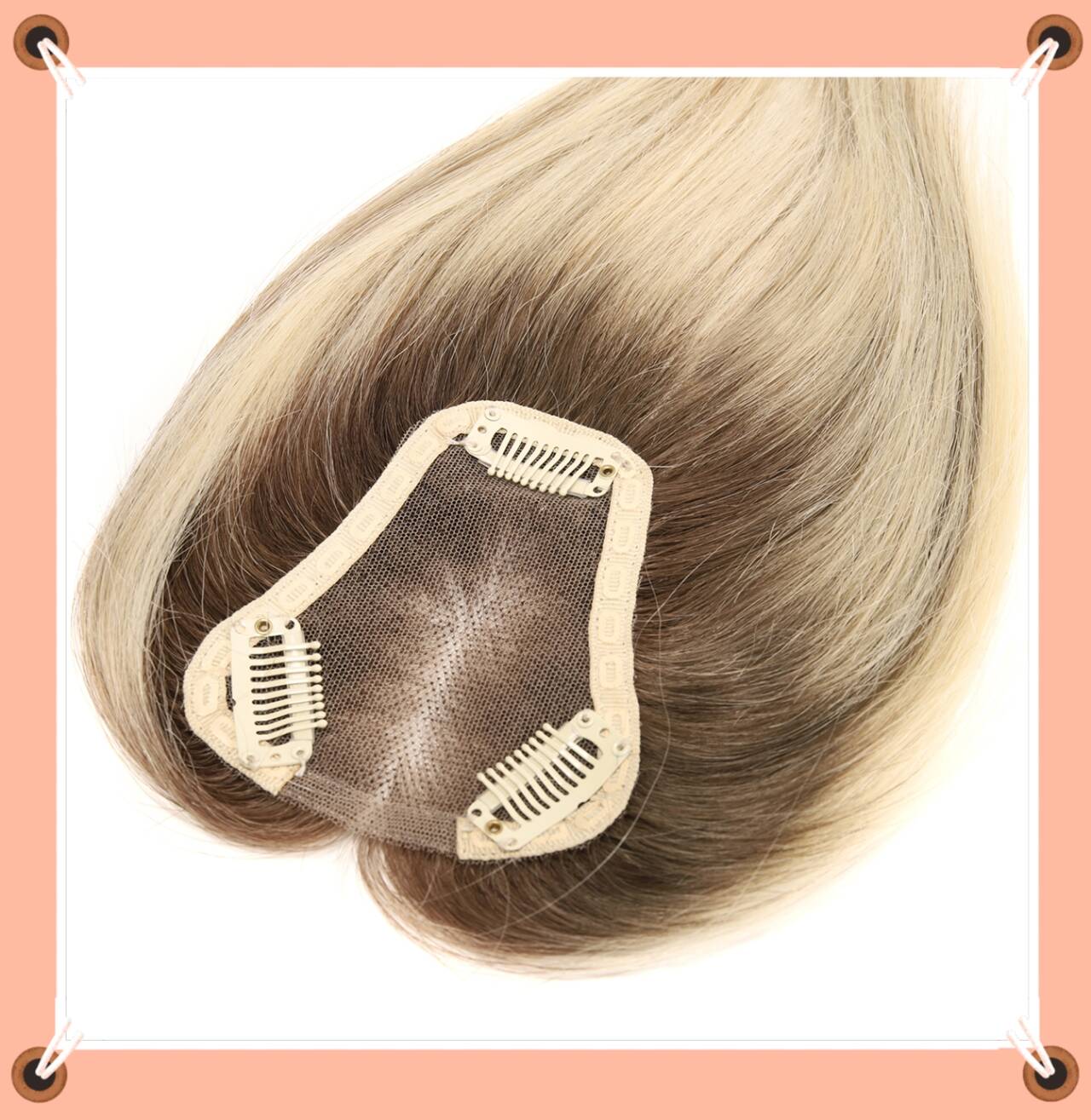 100% Remy cheveux humains naturel cheveux Topper postiches pour femmes Base en soie 3Clip dans les Toppers cheveux suisse dentelle cheveux Topper respirant