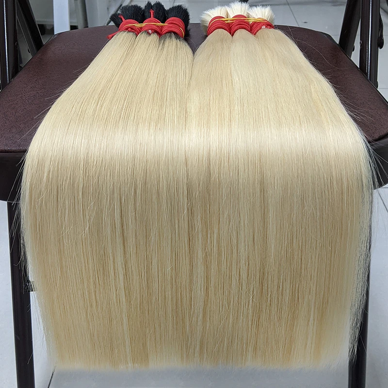 ผมตรงบริสุทธิ์100% สีบลอนด์น้ำผึ้งสำหรับผมต่อมนุษย์613เส้นผมมนุษย์ผมแบบถักไม่ทอจาก1B