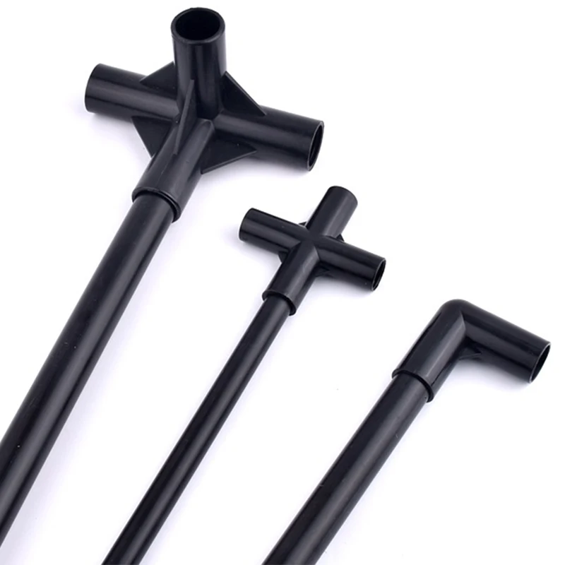 5Pcs Black Pipe Connector DIY Shelf Tent Fixed Connector Fittings I.D 8/12/16/19mm ABS Plastic Tee Four Way Elbow Straight Joint