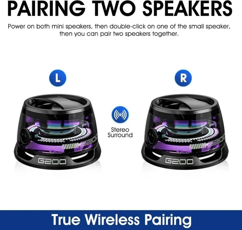 Tragbarer Bluetooth-Lautsprecher, Telefonhalter, RGB-Beleuchtung, magnetischer Lautsprecher BT5.3, Mini-Soundbox, 7-Stunden-Wiedergabe, einfach zu transportieren