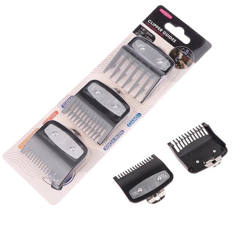 Juego de peine de límite negro, protectores para cortadora de pelo, peines guía, herramientas de estilismo, accesorio Compatible con 1,5mm, 3mm, 4,5mm, 1 Uds.