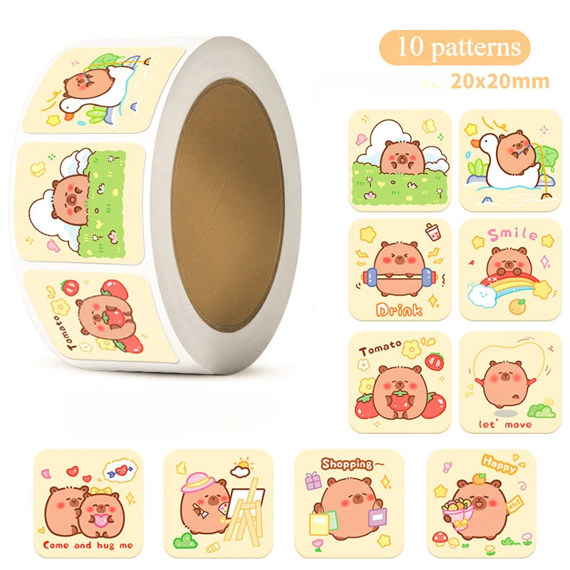 300 stuks Capibara Seal sticker Leuke cartoon Capybara decoratieve rolsticker