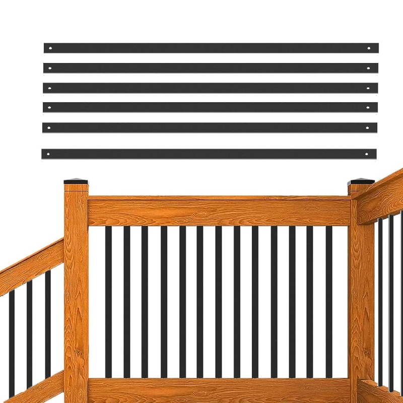 100 Pack Deck Balusters 36" Rectangle Staircase Baluster, Black Metal Deck Spindle and Stairs Railing