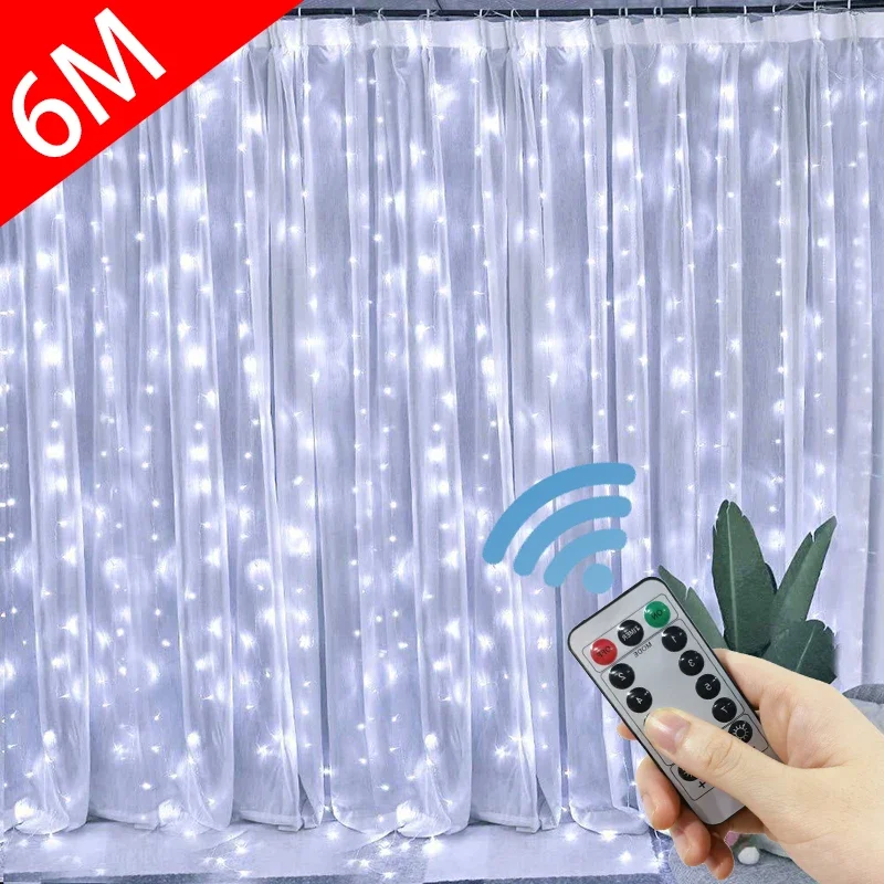 3M LED kurtyna girlanda na oknie girlanda żarówkowa USB wróżka girlanda pilot świąteczne dekoracje ślubne do pokoju domowego