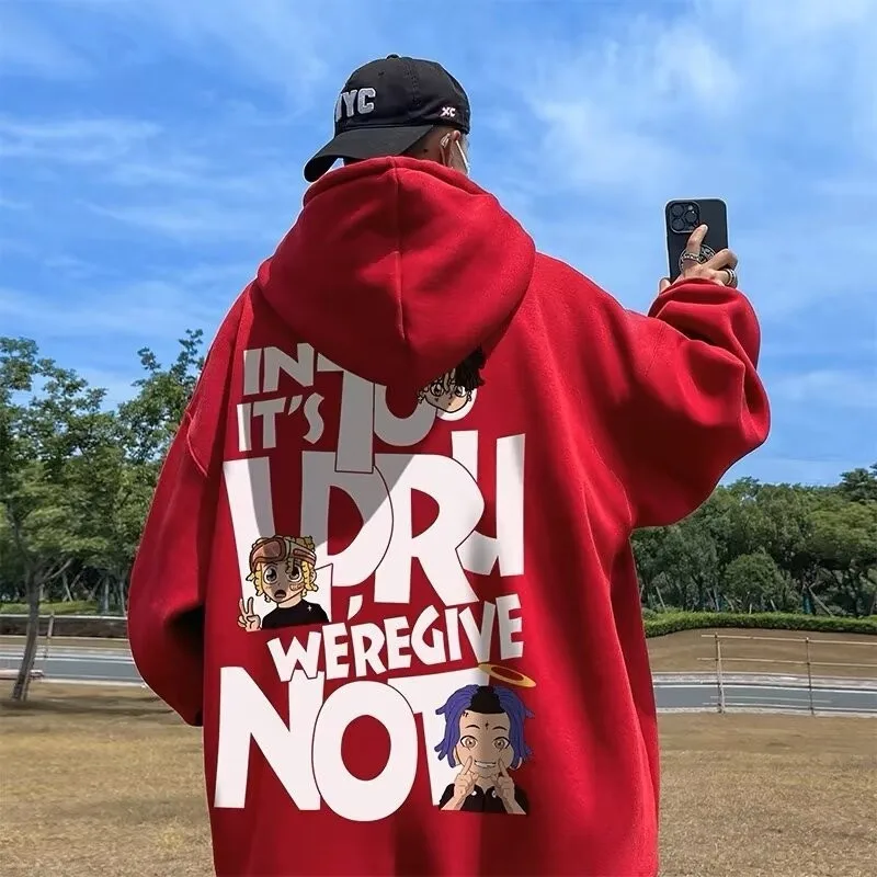 Sudadera con capucha 8XL, Jersey holgado de estilo Hip Hop, cantante de moda, alfabeto, ropa americana para hombres y moda de pareja