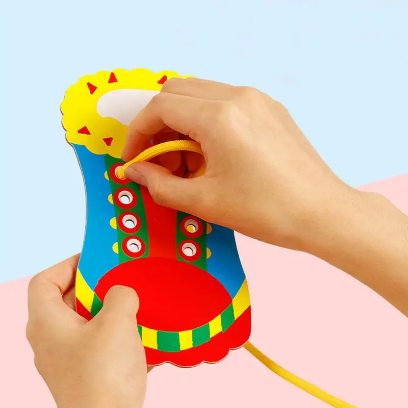 Tying Shoelaces Practice toys for child Learn To Tie Shoelaces Fine Motor Toy Learn To Tie Shoe For Kid Shoelace Threading Teach