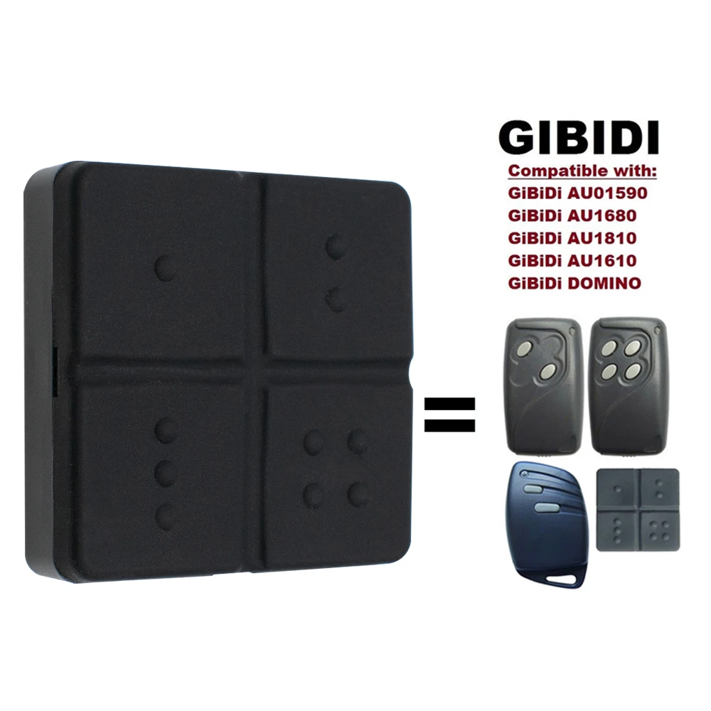 Para GIBIDI AU01590 AU1600 AU1610 AU1680 AU1810 DOMINO Reemplazo del control remoto del garaje 433.92MHz Abridor de puerta de código rodante