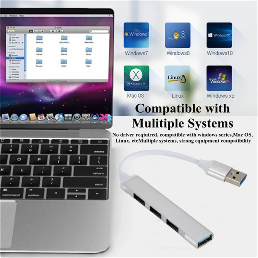 USB C HUB 3.0 Type C 4 Port Multi USB Splitter Adapter OTG For Xiaomi Lenovo Macbook Pro 13 15 Air Pro PC Computer Accessories