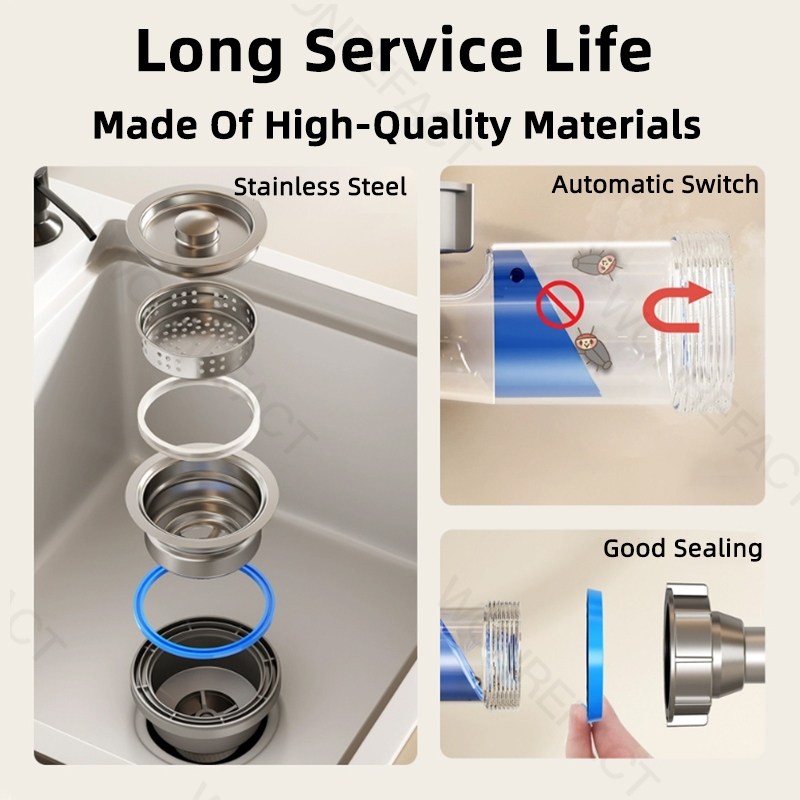 Kitchen Sink Drainage Accessories Drain Pipe Adapter Sink Drain Hose Anti-Odor Check Valve Sink Filter Multi-joint Drain Pipe