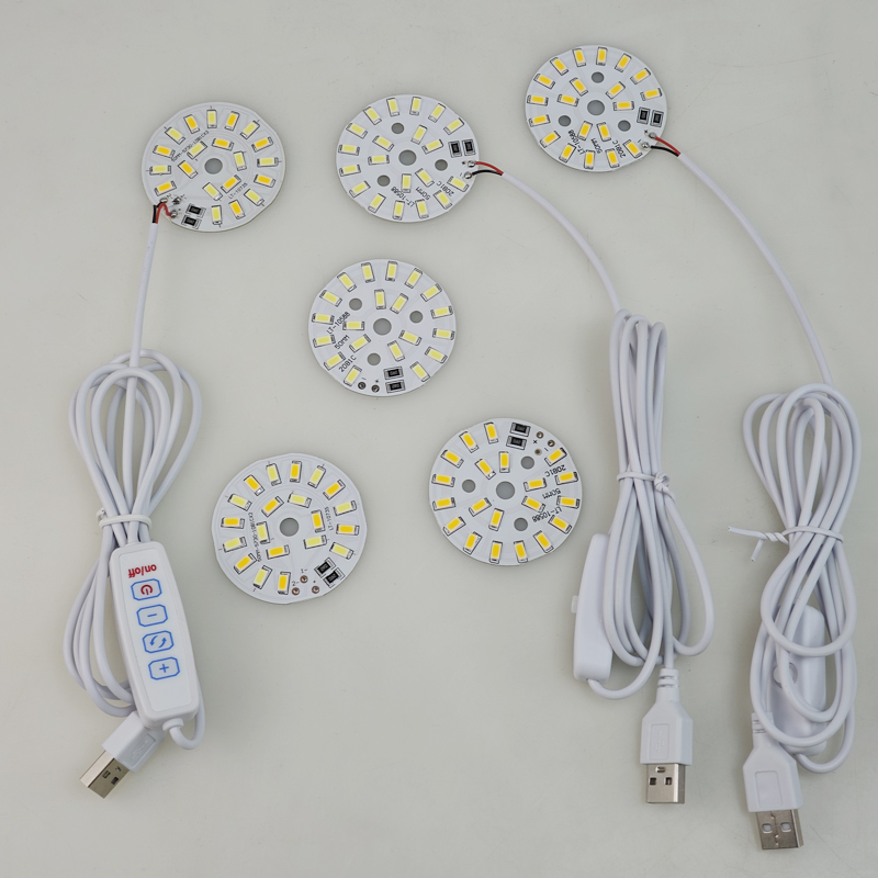 Теплый белый цвет, 5 В постоянного тока, 10 Вт, USB светодиодные фонари, 5730 чип, один диммер, ночной стол, книга, планшет, лампа для чтения, переключатель, кабель питания