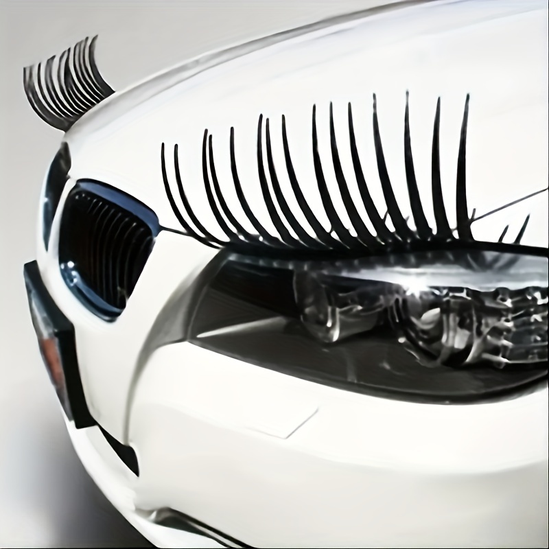 1Pair 3D Charming Black False Eyelashes Fake Eye Lash Sticker Car Headlight Decoration Funny Deca