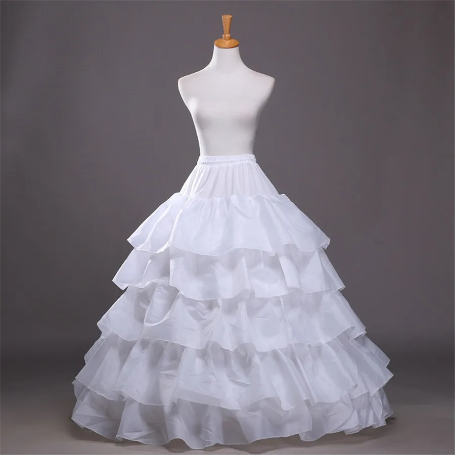 Gonna a cerchio a forma intera 5 strati di volant Abito da ballo Sottogonna Sottogonna Slip per abito da sposa Vita regolabile