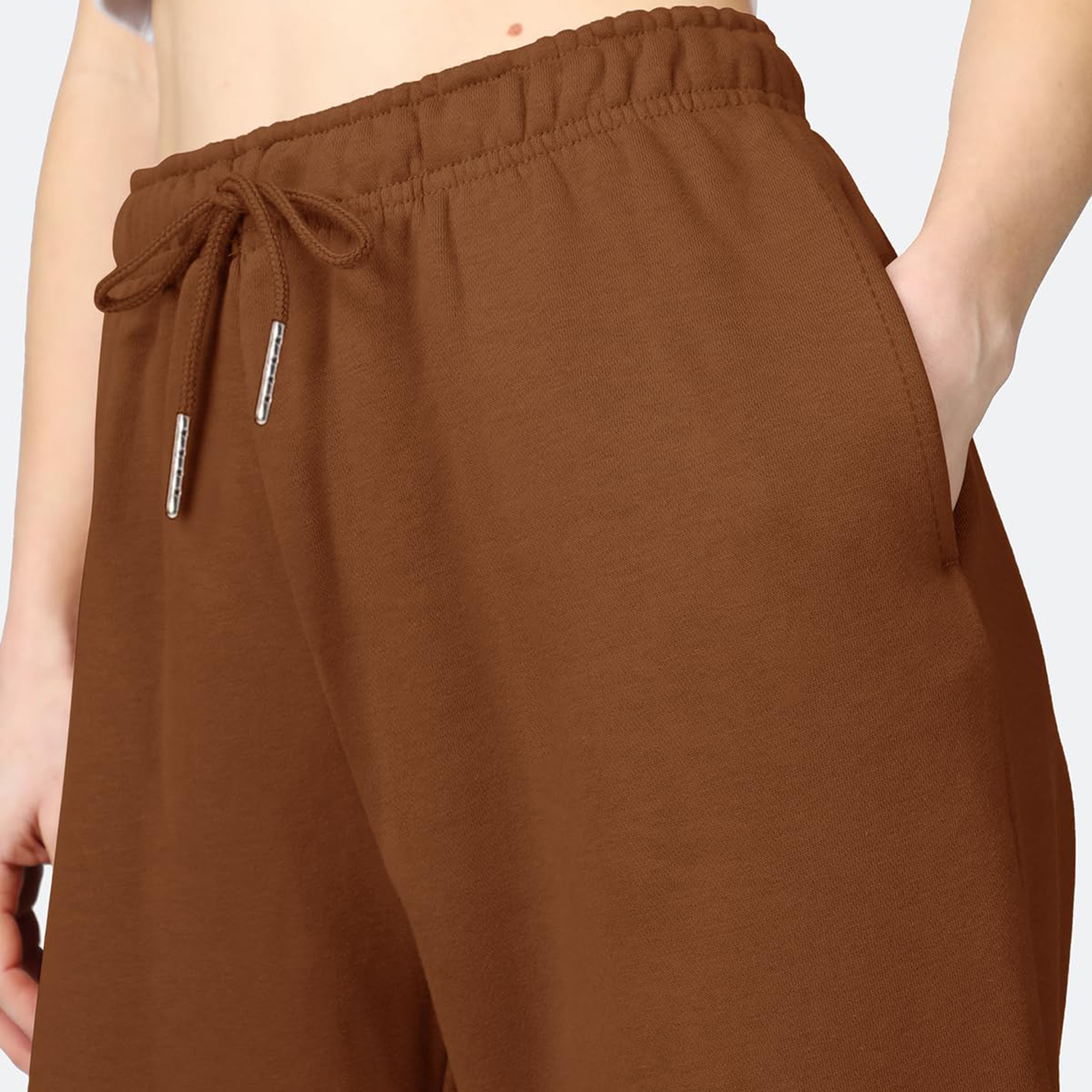 Modne damskie spodnie na co dzień Joggery Spodnie dresowe Jednolity kolor Sznurek Wysoka talia Spodnie z szerokimi nogawkami Streetwear Casualowe stroje