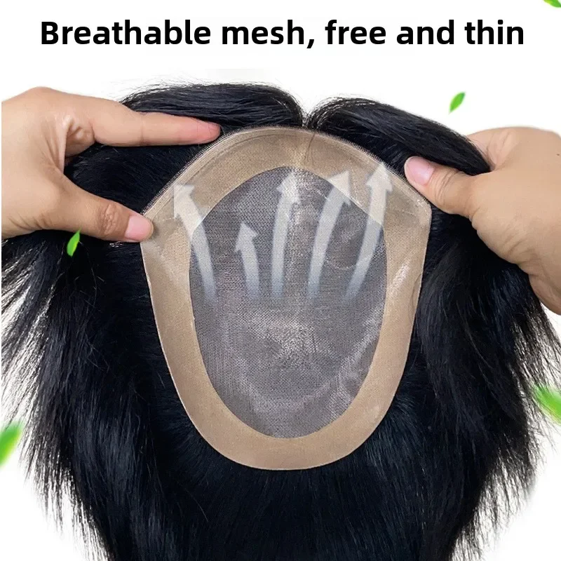 男性用の高品質の天然かつら,男性用のプロ用アクセサリー,100% 人毛,6x8,7x9,8x10,6インチ