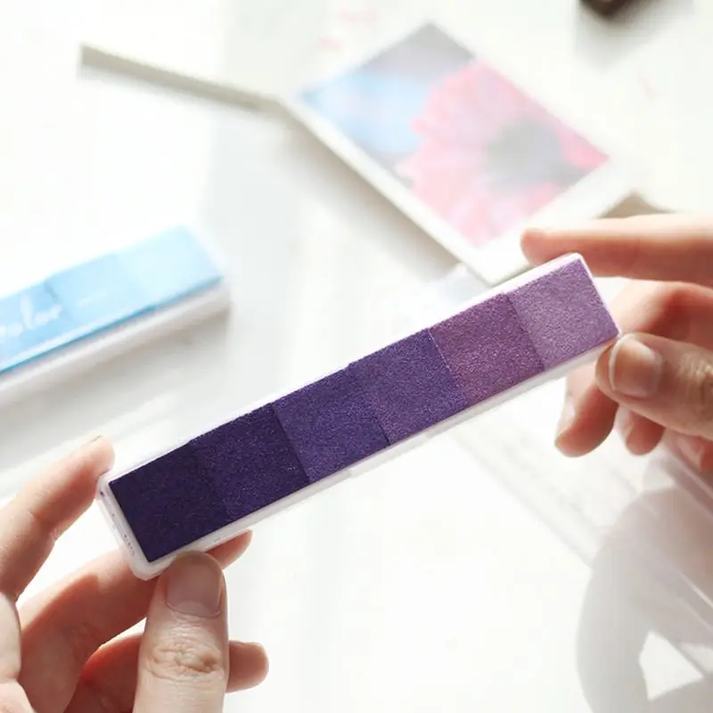 ปลอดสารพิษ Gradient Inkpad Craft น้ำมันตาม DIY Ink สำหรับยางแสตมป์ผ้าสมุดภาพของตกแต่งงานแต่งงานลายนิ้วมือแสตมป์ Pad