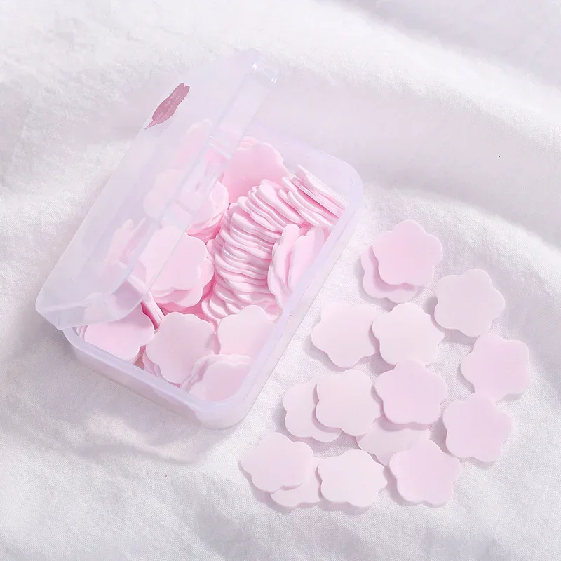 100pcs ดอกไม้รูปร่างกระดาษสบู่สําหรับสบู่ซักผ้าทําความสะอาด Scented Slice แผ่น Foaming กระดาษจานสบู่ 5 สี