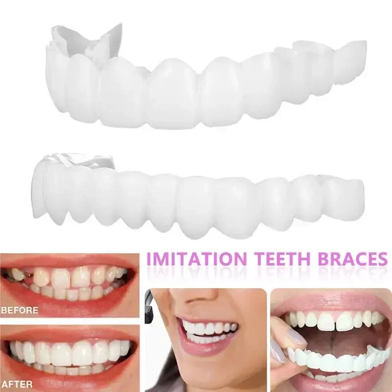 Perfect Fit ฟันไวท์เทนนิ่งฟันปลอมฝาครอบ Snap บนซิลิโคน Smile Veneers ฟันด้านบนเครื่องมือความงามเครื่องสําอางฟันจัดส่งฟรี