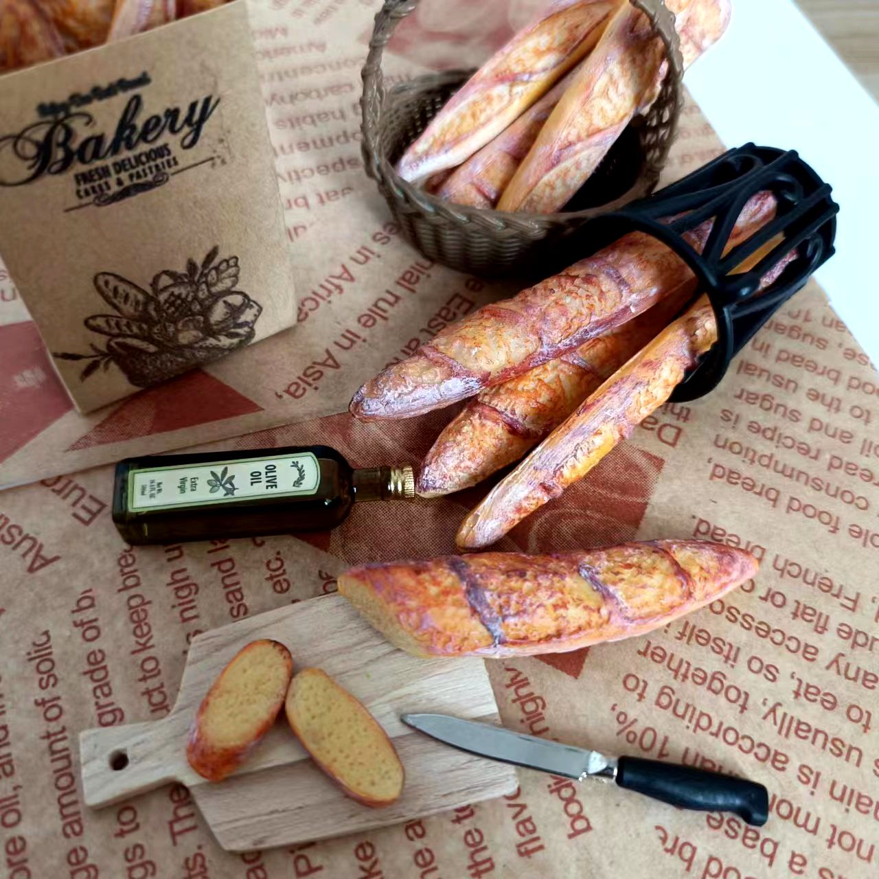 NEW Handmade 1/6 Scale Dollhouse Miniature Baguette Simulation Toys Mini Clay Bread for Blyth OB11 BJD Kitchen Accessories